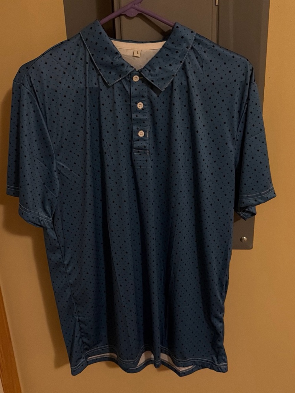 Amazon Men's Blue Micro Dot Polo Shirt